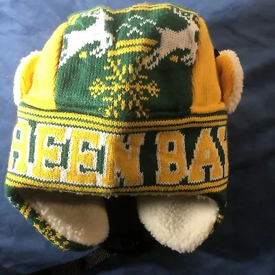 Green Bay Wisconsin Jumping Deer Sherpa Winter Hat Cap Green Football Packers • $12.99