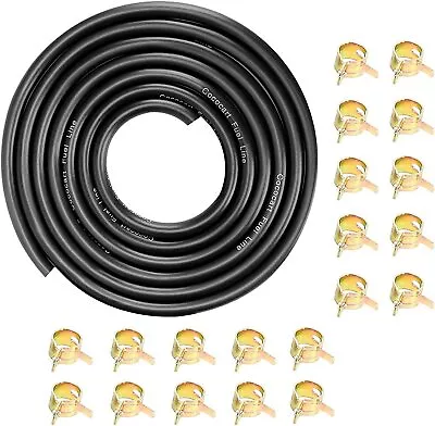 $19.34 • Buy 9.85 Ft 1/4  Fuel Line & 20 Pcs 2/5  ID Hose Clamps For Lawn Mower Small Engines