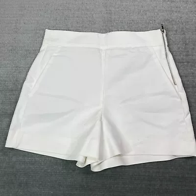 Zara Shorts Women XS White High Rise Suiting Minimalist Classic Side Zip • $19.99