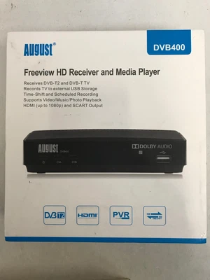 £20 • Buy HD Freeview Set Top Box – August DVB400 - Watch, Record, Play And Pause Live TV