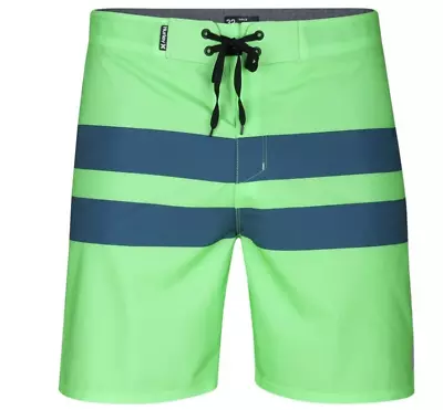 NEW Hurley MENS Phantom Blackball Beach Trunks Shorts 18” Green SZ 34 • $34.99