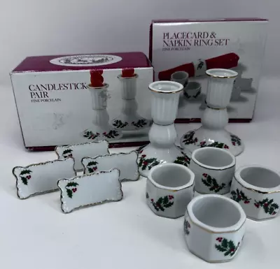 Holiday Tradition Candlesticks Place Cards & Napkin Rings Table Dining Vintage • $39