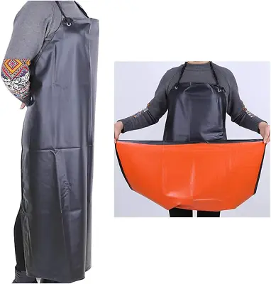 43  Waterproof Leather Apron Heavy Duty Work Apron Chemical Acid Stain Oil Labor • £11.12