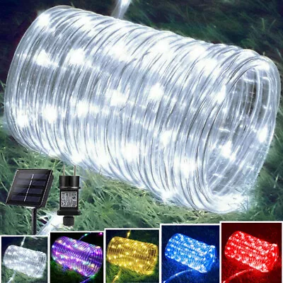 Solar LED Lights Outdoor Garden Christmas Decor Rope Tube String Fairy Light UK • £10.99