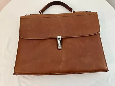 Vintage Mario Hernandez Brown Leather Briefcase Bag • $59.99