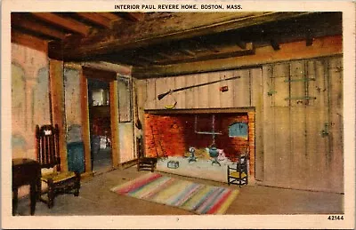 Vintage Postcard Interior Paul Revers Home Boston Mass • $3.09