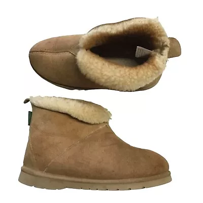 Cabela's Women's Suede & Shearling Cuff Booties Slippers - Size 6M • $24