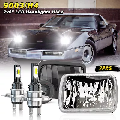 Pair 5X7  7x6 LED Headlight Hi/Lo DRL For Toyota Supra & Chevy Corvette 1984-96 • $153.85