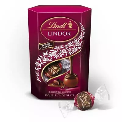 Lindt Lindor Double Chocolate Truffles Box - Approx 16 Balls 200g - Chocolate • £6.99