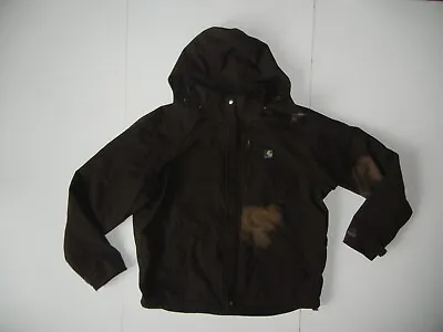 CARHARTT Black Heavy Warm WATERPROOF WORK JACKET Rain Wind Hike Coat Men's XXL • $38.69