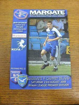 23/08/2008 Margate V Canvey Island  . All UK Orders FREE Postage. • £3.99