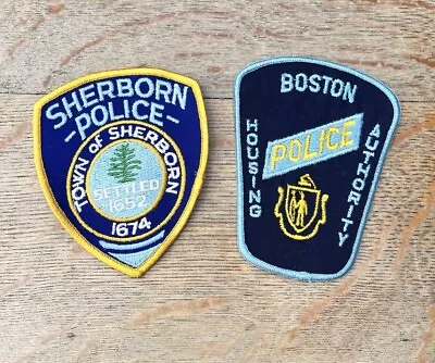 Pair Of Massachusetts Police Patches ~ Sherborn & WHA ~ Obsolete • $8.95