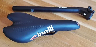 Cinelli San Marco Bicycle Bike Seat Saddle Black And Seat Post 27.2 • $91.10