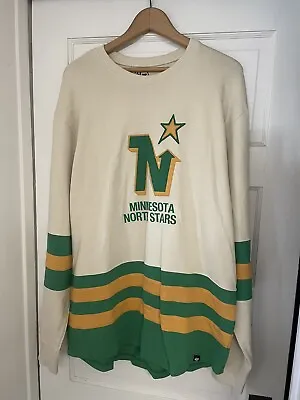 NWOT 47 Brand Minnesota North Stars Vintage Style Hockey Crew Shirt Jersey Sz Lg • $59.99