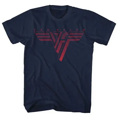 Van Halen Classic Logo Navy T-Shirt Plus Sizing NEW OFFICIAL • £17.79