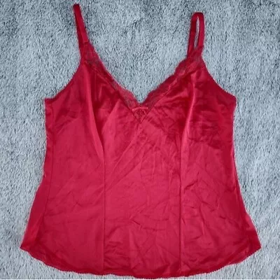 Vintage Sweet Nothings Maidenform Satin Camisole Red Size 34 Sexy Date Night • $21.99