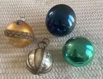Lot Of 4 West Germany Vintage Christmas Ornaments Antique Wire Wrapped  • $24.95
