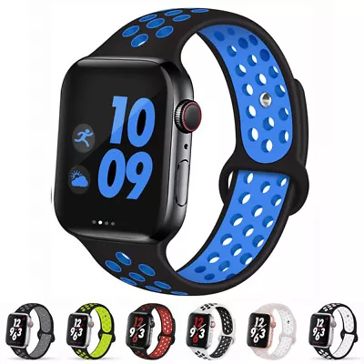 $7.80 • Buy Sport Silicone Strap IWatch Band For Apple Watch Series 8 7 6 5 4 SE 40 44 41 45