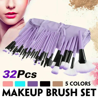 32pcs Pro Makup Brush Set Eyebrow Face Lip Kabuki Brush & Free Cosmetic Bag Case • $23.89