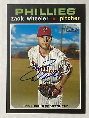 2020 Topps Heritage High Number Zack Wheeler Auto On Card #ROA-ZW Philadelphia • $39