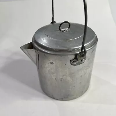 Vintage Aluminum Camping  Coffee Pot With Lid • $11.99