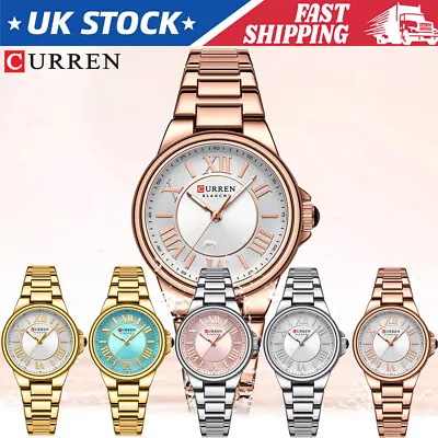 CURREN Quartz Watch Romantic Charm Women's Wristwatches Fashion Steel Bracelet • £27.34