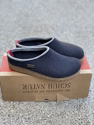 Haflinger Kris Slipper Size 39 / Women's US 8 Charcoal Wool Clog • £94.48