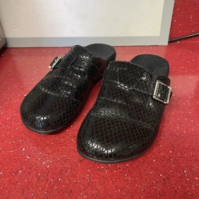 £9.99 • Buy Womens Vionic Calgary Black Snake Print Casual  Mules Sandals Orthaheel  UK 3