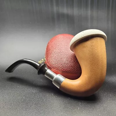 Large Calabash Mahogany Pipe With Block Meerschaum Bowl Silver Spigot By CPW #78 • £179