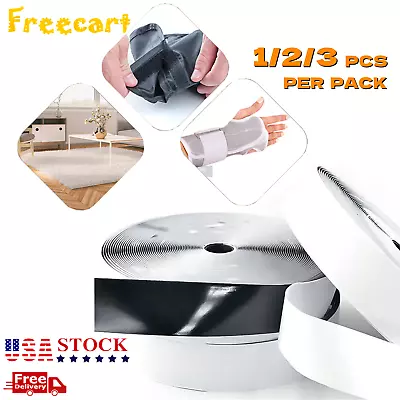 16Ft Self Adhesive Tape Hook And Loop Fastener Extra Sticky Back USA 1/2/3 PCS • $7.43