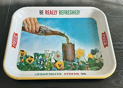 Vintage 1961 Coca Cola Coke  Be Really Refreshed  Square Metal Serving Tray • $8