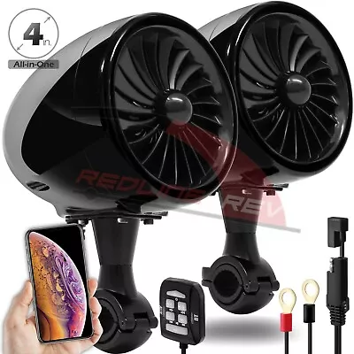 Refurbished 300W Waterproof Bluetooth Motorcycle Stereo Speaker Audio System AUX • $42.99