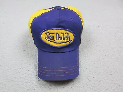 VINTAGE Von Dutch Hat Cap Snap Back Purple Yellow Mesh Outdoors Trucker Mens • $48.85