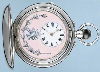 LARGE MUSICAL SILVER HUNTER POCKETWATCH (YouTube Video) • £6500