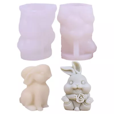 Bunny Candle Mold Silicone Easter Rabbit Animal Handmade Baking Chocolate Mold • $9.81