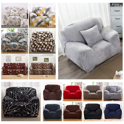 1 2 3 Seater Stretch Sofa Cover Couch Lounge Recliner Chair Slipcover Protector • $19.99