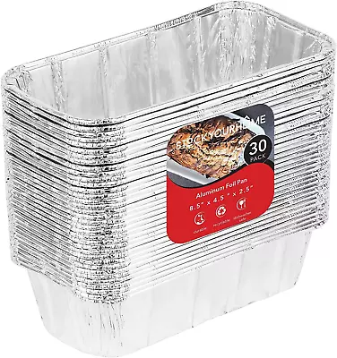 Stock Your Home 8.5x4.5x2.5 Aluminum Pans For Bread Loaf Baking 30 Pack 2 Lb • $19.20