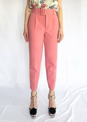 Zara Pink Wide Belt High Waist Trouser Size M • $45