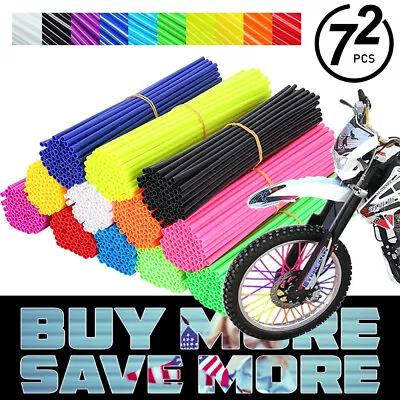 72Pcs Motorcycle Bike Spoke Skins Covers Wraps Wheel Rim Guard Protector Pipe US • $7.99