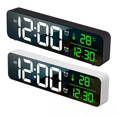 Large Digital Wall Clock LED Time Temperature Calendar Alarm USB Backlight Desk • $36.95