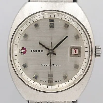 Rado Marco Polo Vintage Watch Mechanical Automatic Date Round Bracelet Men Swiss • $544.14