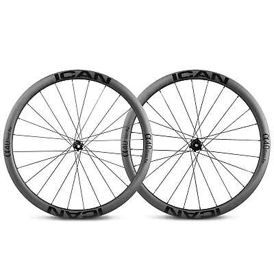 ICAN Alpha 40 Disc Pro 1564g Carbon Disc Road Bike Wheelset 700C Center Lock • $1028.50