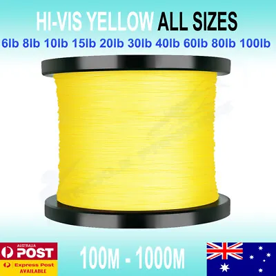 $10.95 • Buy Yellow Braid Fishing Line Spectra 6 10 15 20 30 40 50lb 80lb 150m 300m 500m 1000