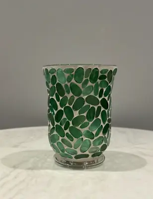 Glass Candle Tealight Holder Large Tall Green Livarno Home 1 • £15.99