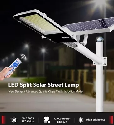 LED Commercial 1000000LM Outdoor Dusk To Dawn Solar Street Light Road Lamp Large • $128.88
