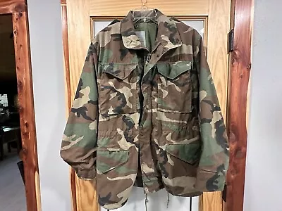 Vintage USAF WOODLAND Camo M65 Field Jacket Size Small • $25