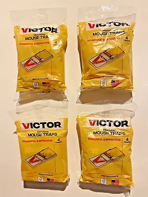 ~ 4 Packages Of Victor Wide Pedal Mouse Traps ~ Disposable ~ New In Packages ~ • $19.99