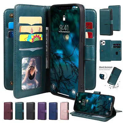 For IPhone 15 14 Pro Max Plus 13 12 11 XS XR 876 Leather Card Holder Wallet Case • $20.01