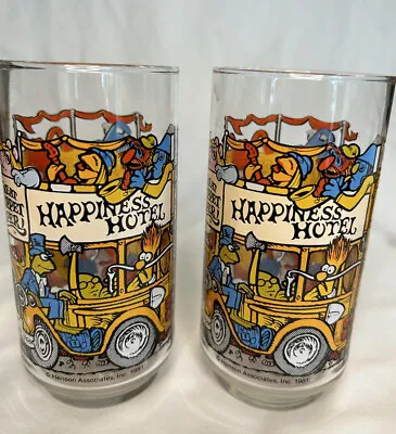 2 Happiness Hotel Drinking Glasses McDonalds 1981 The Great Muppet Caper • $18.96