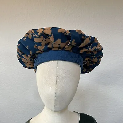 Fits 21” Head Blue Floral Renaissance Medieval Hat Medici Hamlet Romeo Juliet • $17